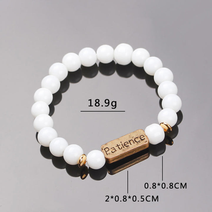 Bracelet gravé avec pierres précieuses naturelles Olivenorma Mom Patience 