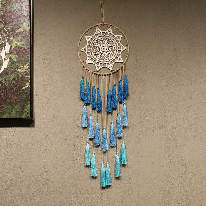 Pendentif attrape-rêves en dentelle tressée Olivenorma - Bleu - image 5