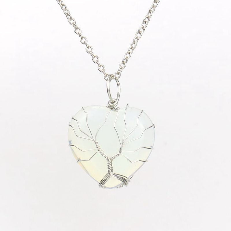 Collier coeur en cristal naturel Olivenorma 