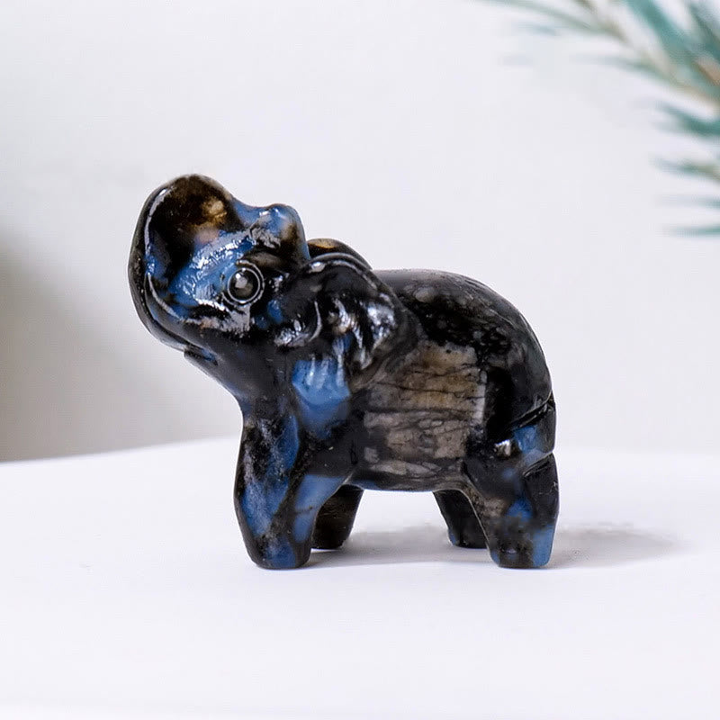 Ornement en pierre précieuse sculptée en cristal naturel Olivenorma - Amphibole bleu - image 17