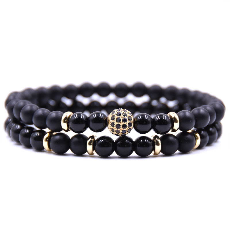 Bracelet homme Olivenorma en perles de cristal naturel à deux couches