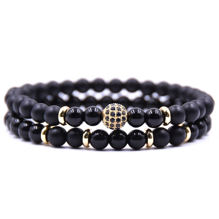 Bracelet homme Olivenorma en perles de cristal naturel à deux couches