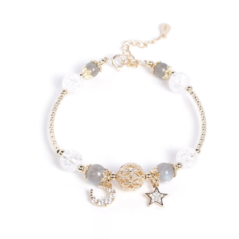 Bracelet en cristal de lune et d'étoile en labradorite Olivenorma