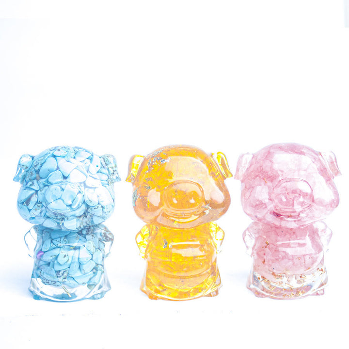 Décoration en pierres précieuses porte-bonheur Olivenorma Piggy