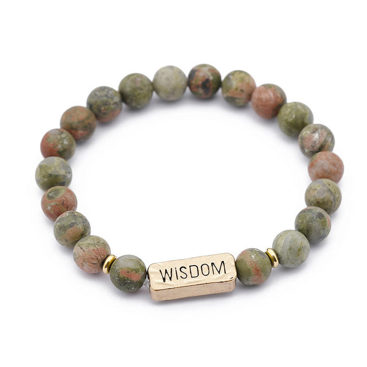 Bracelet gravé avec pierres précieuses naturelles Olivenorma