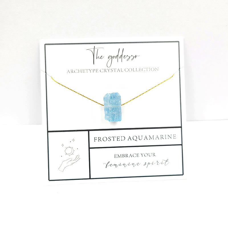 Collier avec pierres précieuses brutes taillées, cadeau de gratitude spirituelle Olivenorma 