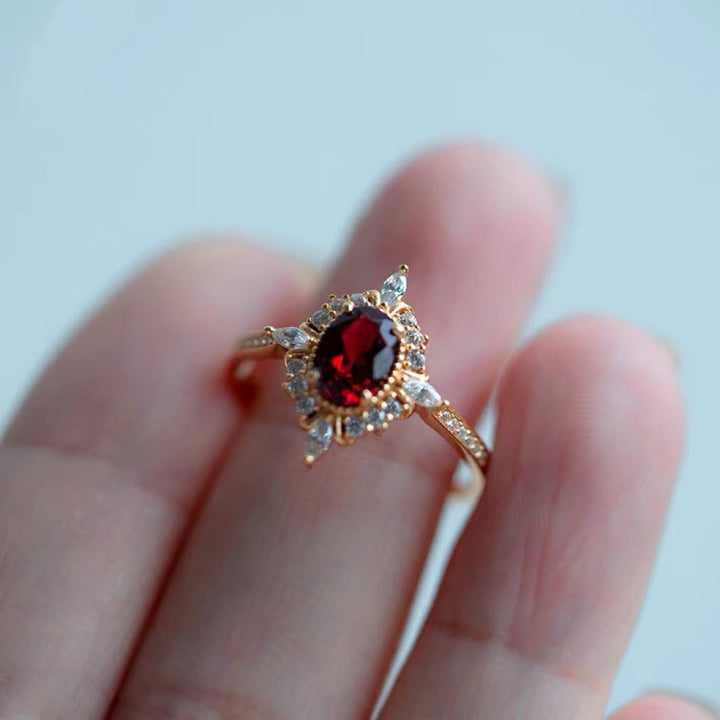Bague d'ambiance vintage en rubis "Miss Rose" Olivenorma