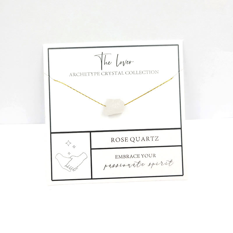 Collier avec pierres précieuses brutes taillées, cadeau de gratitude spirituelle Olivenorma 