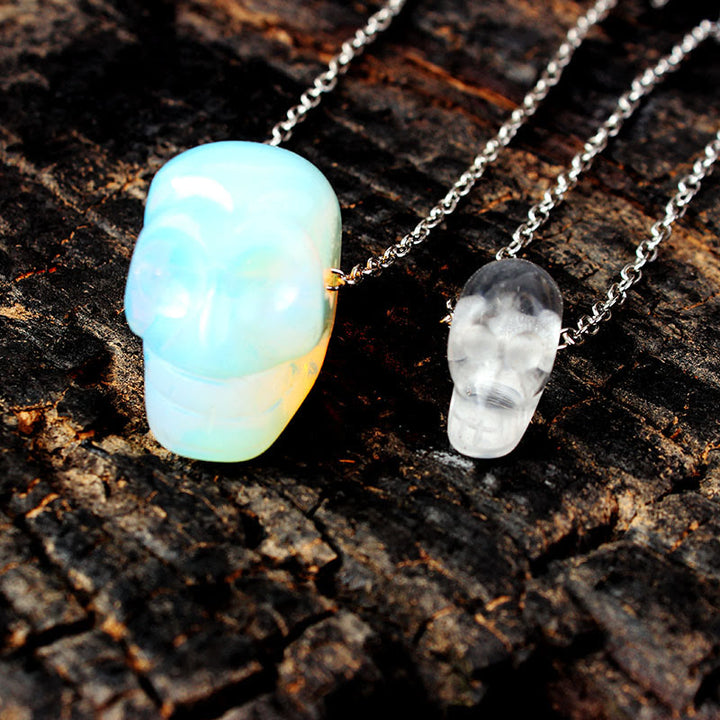 Collier crâne en cristal « Guérison puissante » Olivenorma 