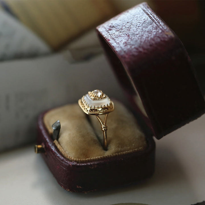 Bague vintage en quartz transparent carré Olivenorma - image 10