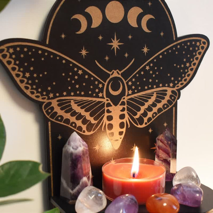 Étagère en cristal d'autel de lune de papillon magique Olivenorma