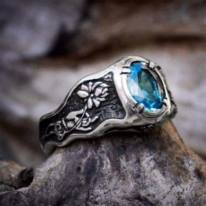 Olivenorma Buddhi Mudra - Bague topaze bleue suisse 