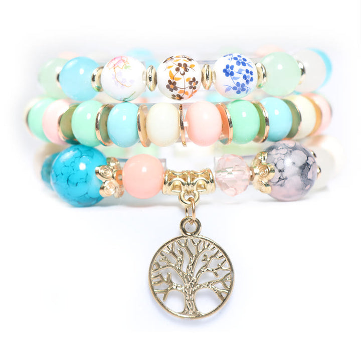Ensemble de bracelets en cristal arbre de vie fait main Olivenorma Boho