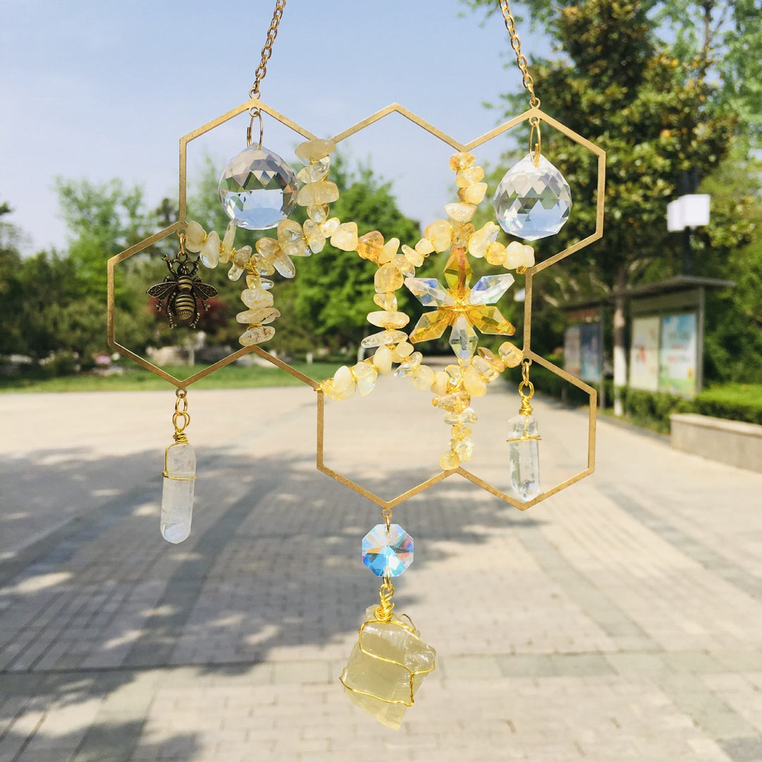 Décoration murale en nid d'abeille en cristal Olivenorma