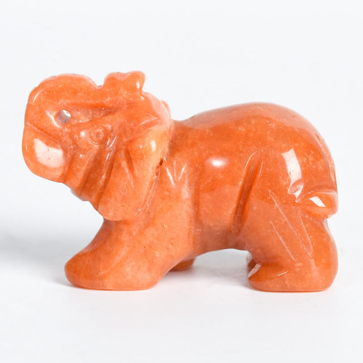Figurine d'éléphant sculptée Olivenorma 1,5/2 pouces Décoration en pierres précieuses