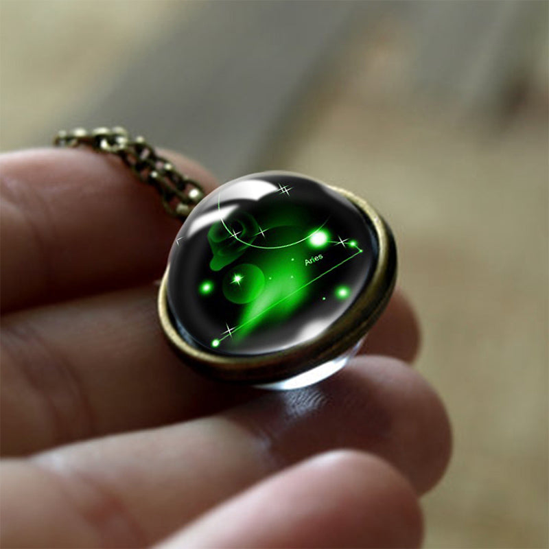 Collier de protection en verre Olivenorma avec 12 étoiles du zodiaque