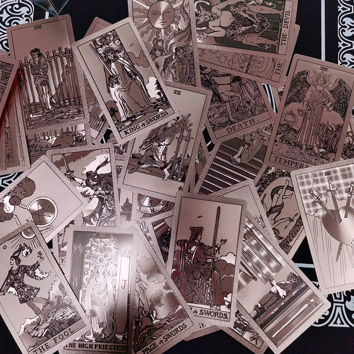 Cartes de tarot en feuille d'or rose bronzante Olivenorma