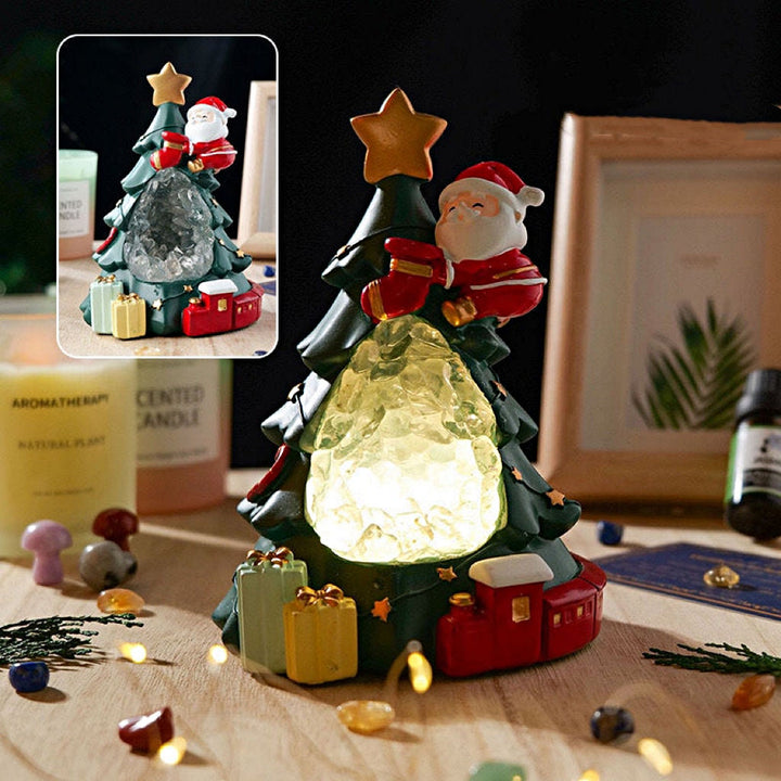 Veilleuse de Noël en gravier de cristal Olivenorma Décoration de maison en pierres précieuses