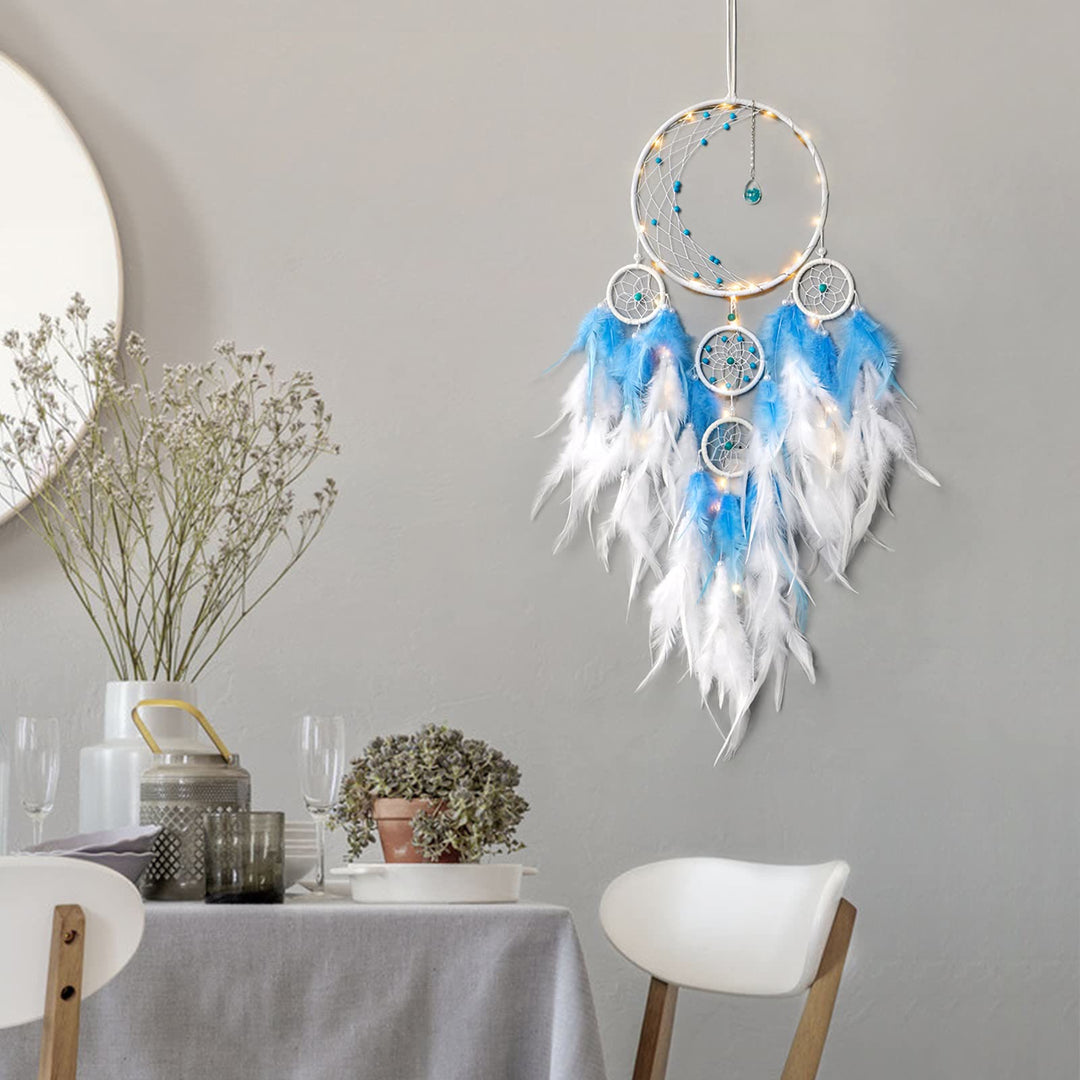 Décoration de lune en demi-cercle Olivenorma avec attrape-rêves lumineux