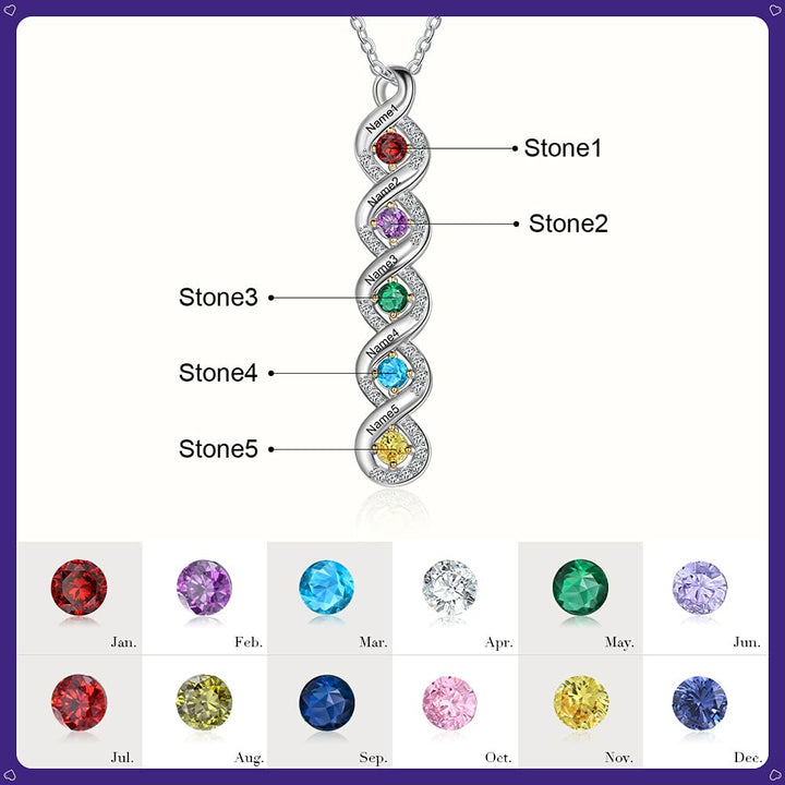 Collier avec pierre de naissance gravée pour femme Olivenorma