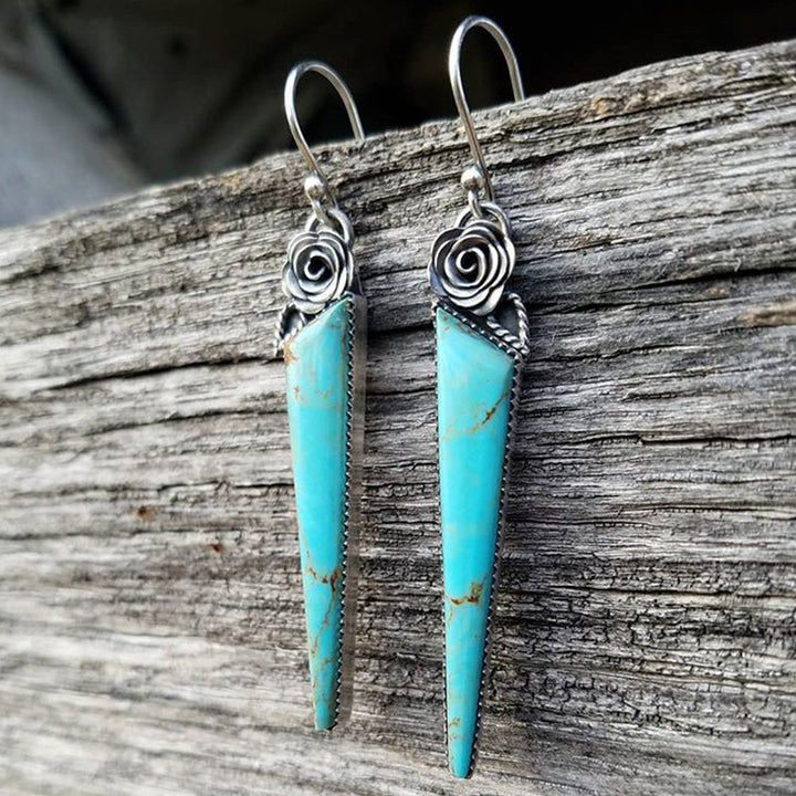 Boucles d'oreilles gouttes d'eau turquoise