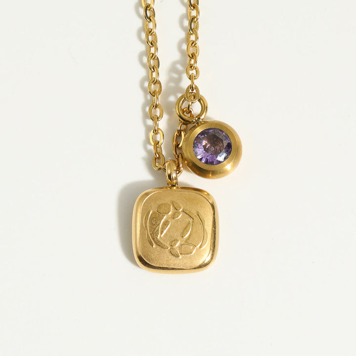 Collier pendentif Olivenorma avec douze pierres de naissance du zodiaque