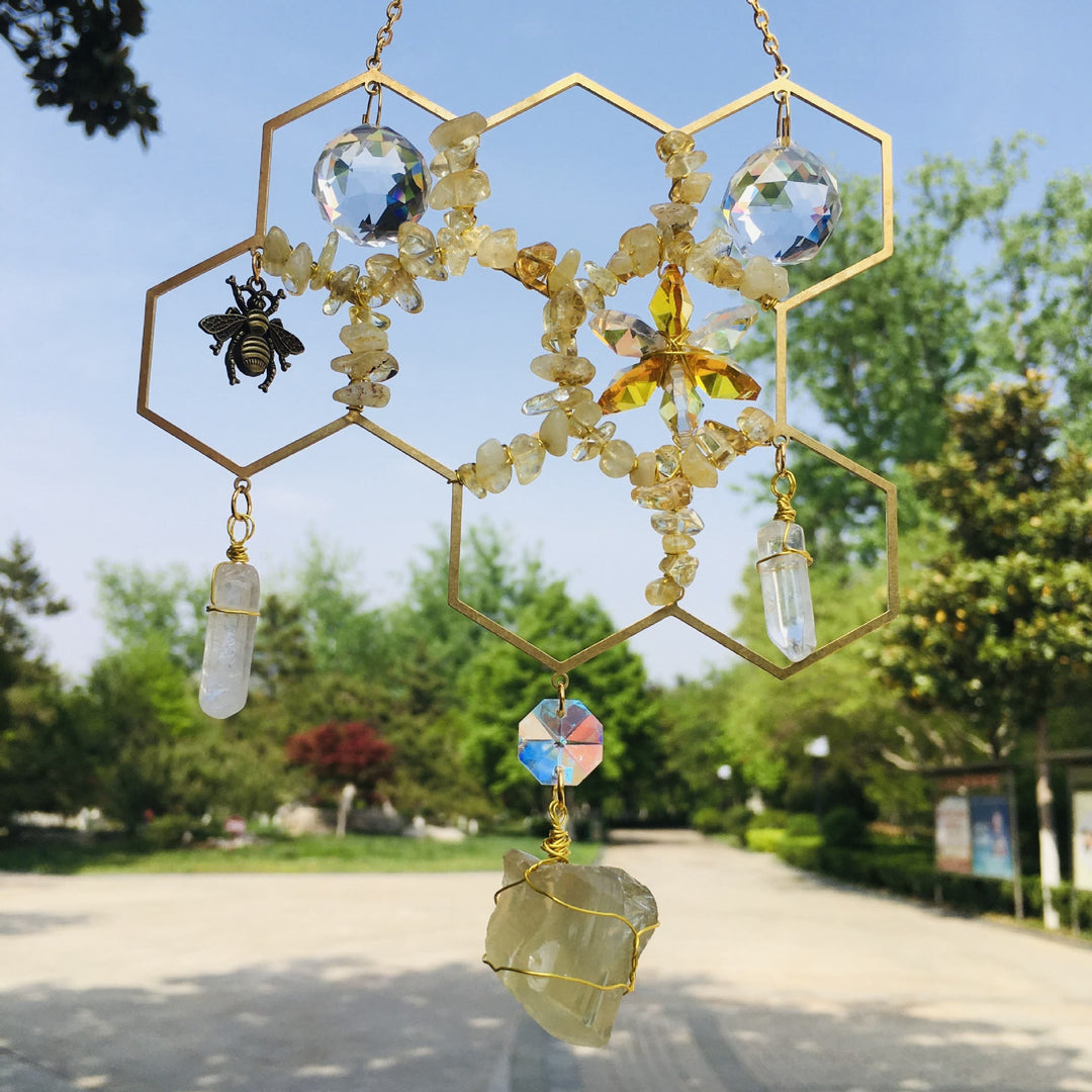 Décoration murale en nid d'abeille en cristal Olivenorma