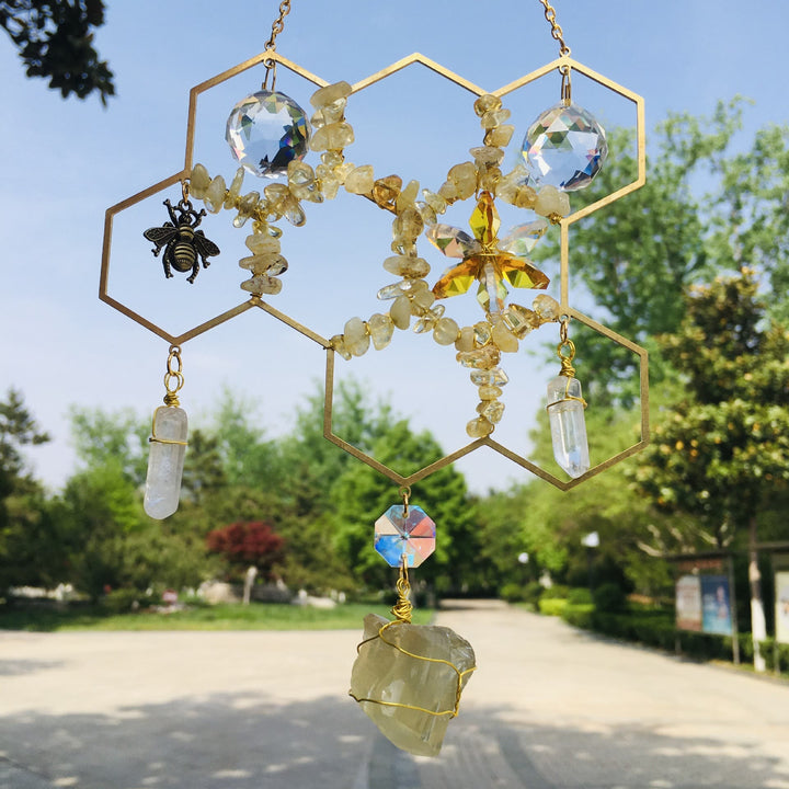 Décoration murale en nid d'abeille en cristal Olivenorma