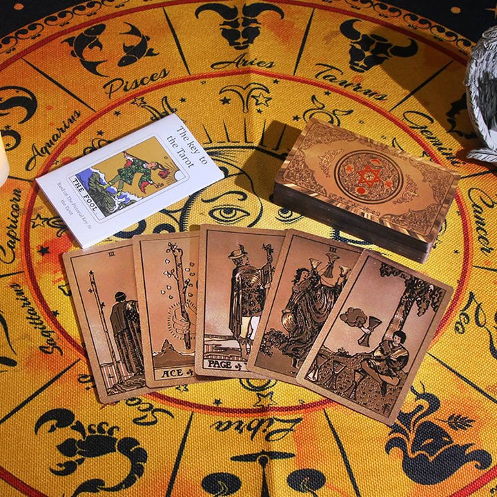 Cartes de tarot en feuille d'or rose bronzante Olivenorma