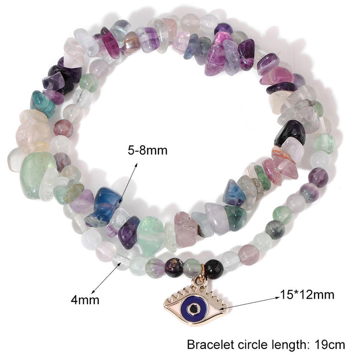 Ensemble de bracelets en cristal à double couche avec pendentif mauvais Olivenorma 