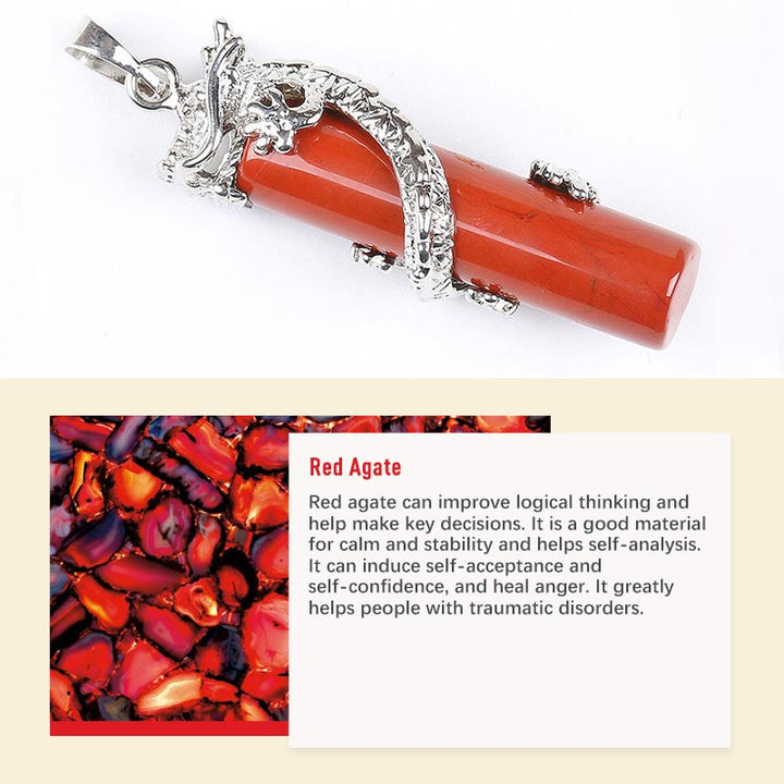 Pendentif exquis en pierre naturelle et cristal Olivenorma 