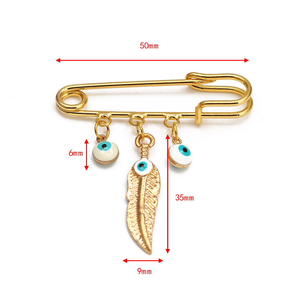 Broche Olivenorma série Evil Eye Hamsa - Mauvais œil et feuilles - image 4