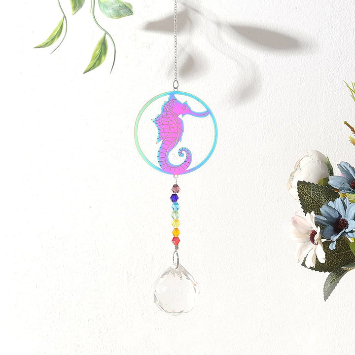 Carillon éolien à suspendre en cristal transparent avec perles chakra Olivenorma 