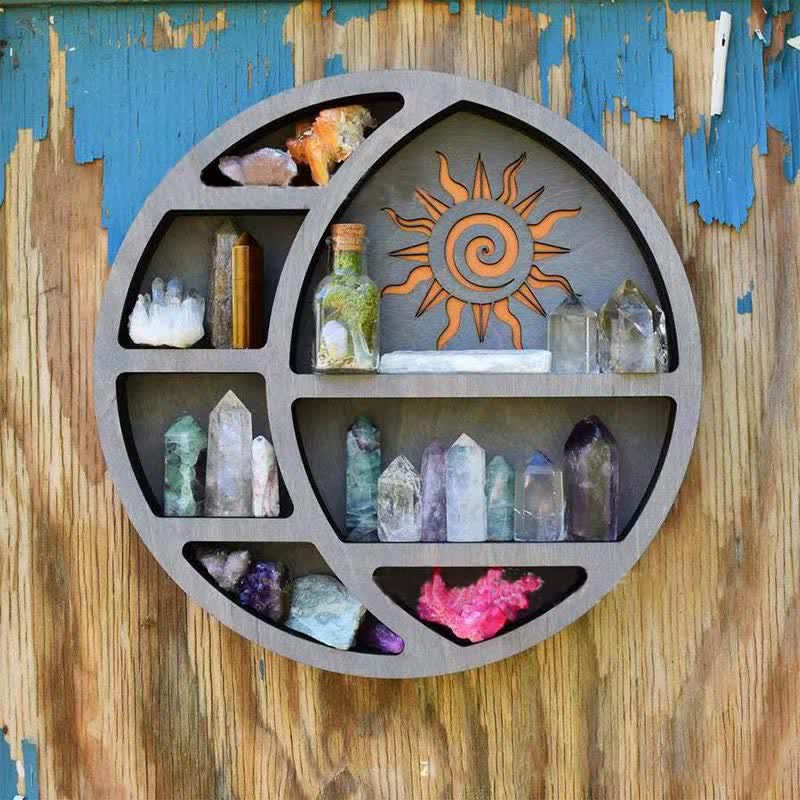 Etagère ronde en cristal en forme de croissant de lune et de soleil Olivenorma