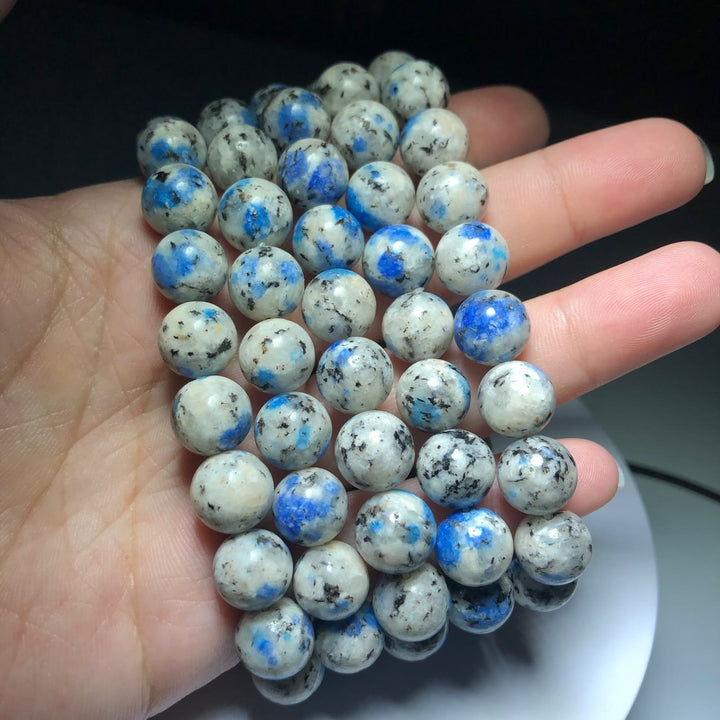 Bracelet en pierre énergétique en perles d'azurite naturelle de 11 mm Olivenorma 