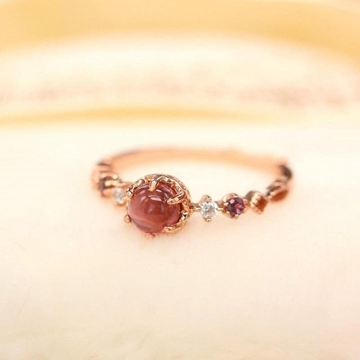 Bague de fiançailles en argent 925 avec grenat Olivenorma