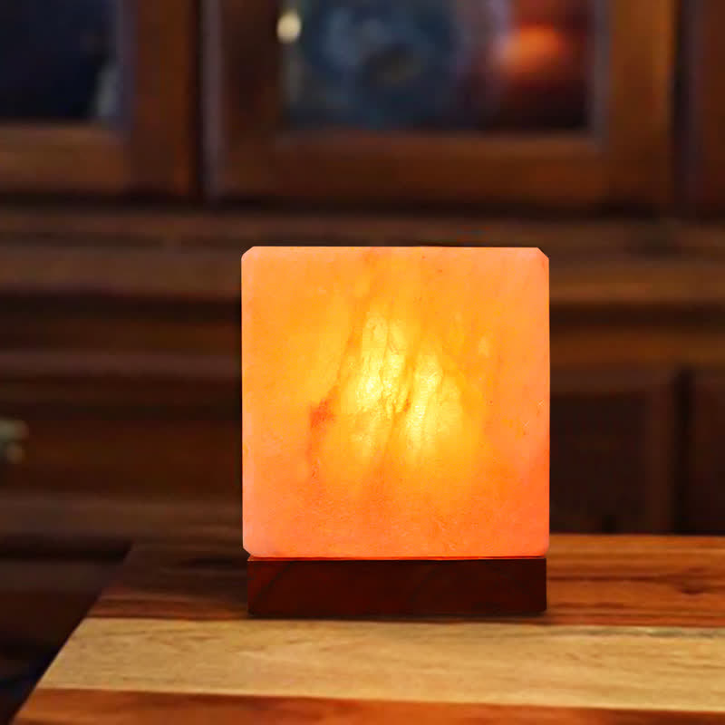 Lampe de sel rose de l'Himalaya de forme carrée Olivenorma