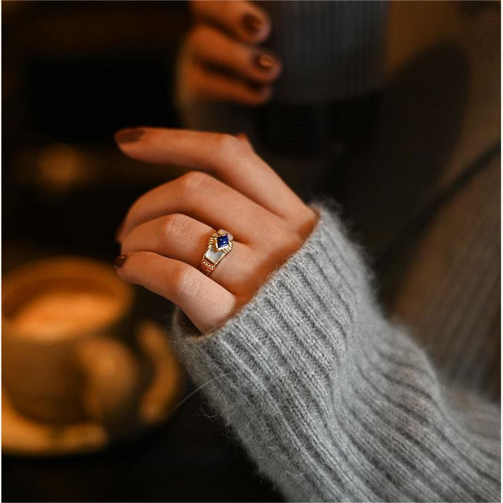 Bague Olivenorma Losange Lapis Lazuli