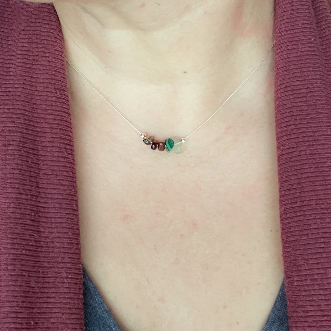 Collier ras du cou signe du zodiaque en pierre naturelle Olivenorma