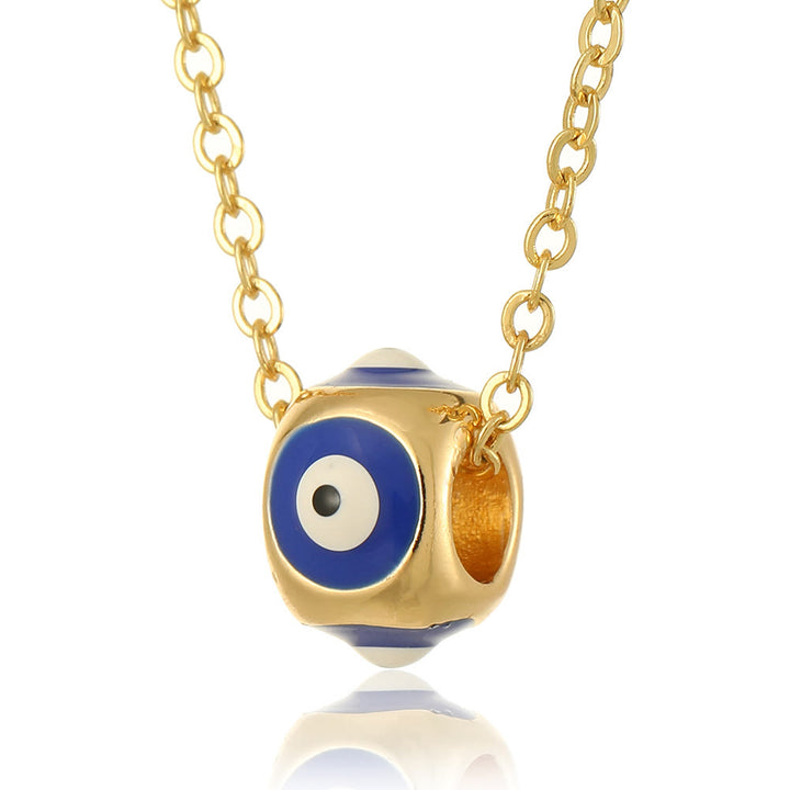 Collier pendentif rond contre le mauvais œil dégoulinant d'huile Olivenorma 