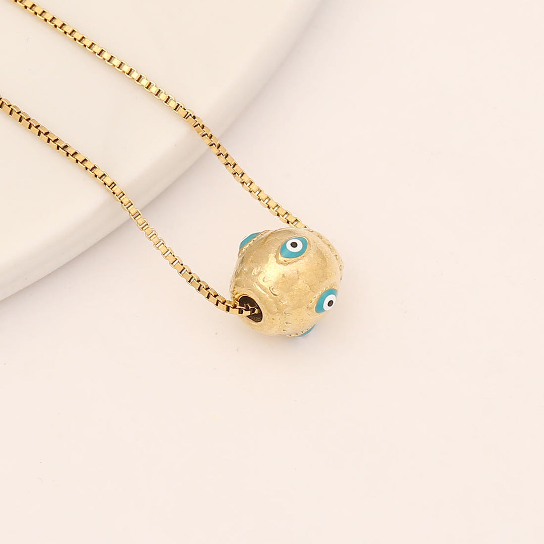 Collier pendentif croix mauvais œil turquoise Olivenorma 