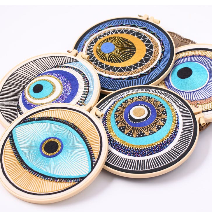 Olivenorma Evil Eye Broderie à la main Matériau semi-fini Décoration 