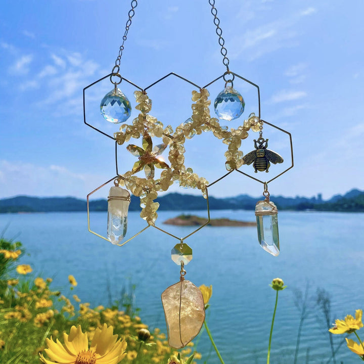 Décoration murale en nid d'abeille en cristal Olivenorma