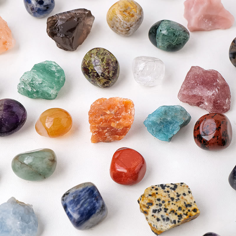 Olivenorma 24 pierres précieuses naturelles en cristal brut pour enfants Décoration scientifique 