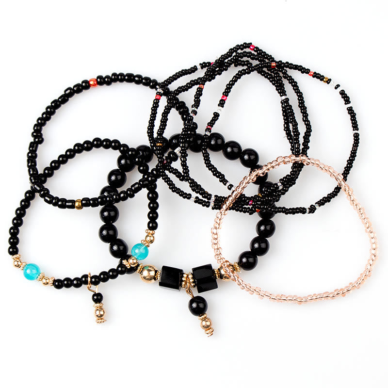 Ensemble de bracelets à perles superposées en pierre empereur Olivenorma