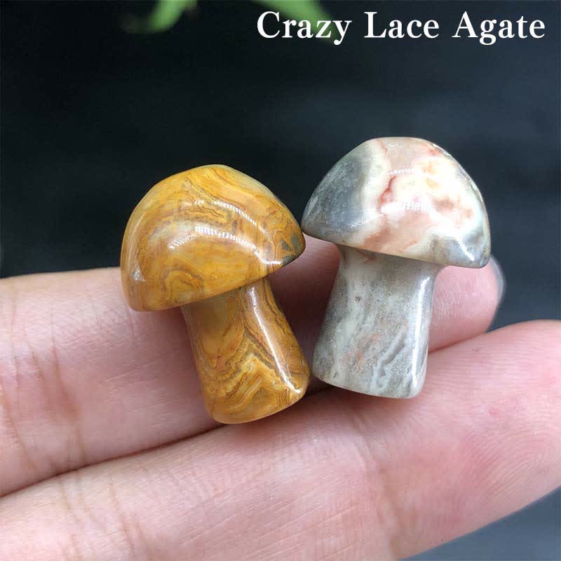 Décoration de mini champignons en cristal naturel Olivenorma 
