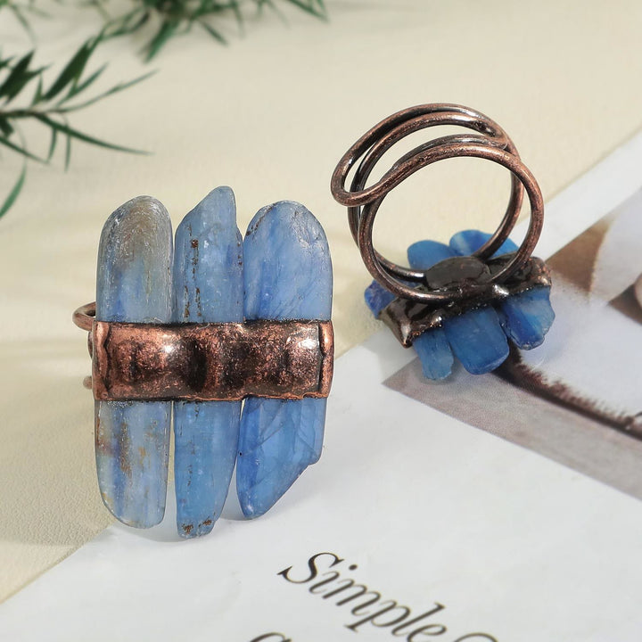 Bague ajustable en cyanite naturelle Olivenorma