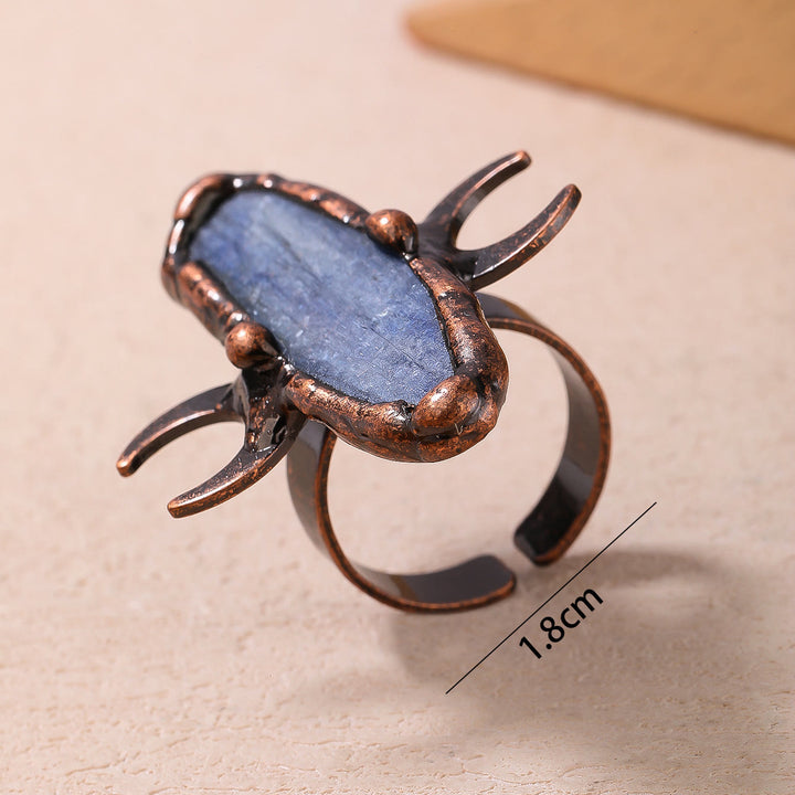 Bague ajustable de guérison à double lune en cyanite Olivenorma