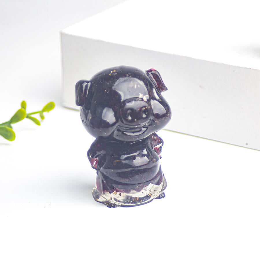 Décoration en pierres précieuses porte-bonheur Olivenorma Piggy