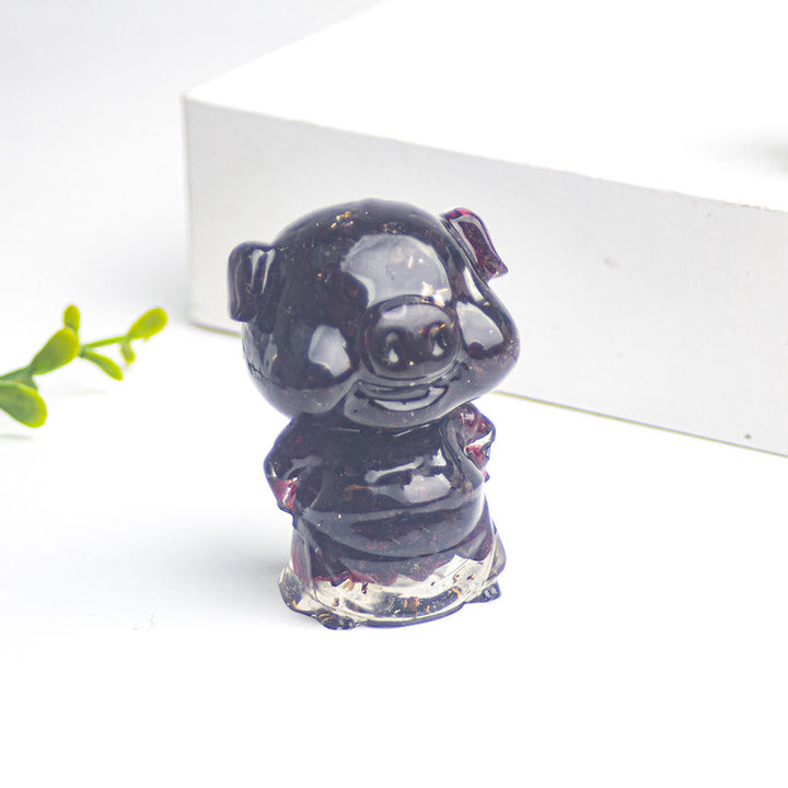 Décoration en pierres précieuses porte-bonheur Olivenorma Piggy